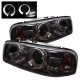 GMC Sierra 1999-2006 Smoked Dual Halo Projector Headlights with LED
