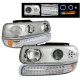 Chevy Tahoe 2000-2006 Clear Halo Projector Headlights and LED Bumper Lights