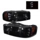 GMC Sierra 1500HD 2001-2007 Black Smoked Headlights LED Daytime Running Lights