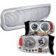 Dodge Dakota 1997-2004 Chrome Front Grill and Halo Headlights Set