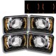 Chevy Caprice 1977-1986 Amber LED Black Chrome Sealed Beam Projector Headlight Conversion Low and High Beams