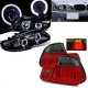 BMW E46 2002-2005 3 Series Sedan Black Halo Headlights Tinted LED Tail Lights