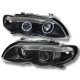 BMW E46 Projector Headlights 2002-2005 3 Series Sedan Dual Halo Black