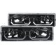 GMC Suburban 1994-1999 Black Headlights U-shaped LED DRL