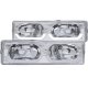 GMC Yukon 1994-1999 Clear Headlights U-shaped LED DRL