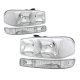 GMC Sierra 1999-2006 Clear Headlights and LED Tail Lights Red Smoked