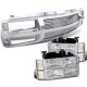 Chevy 1500 Pickup 1994-1998 Chrome Billet Grille and Euro Headlights Set