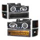 GMC Yukon 1994-1999 Black Halo Headlights and LED Bumper Lights
