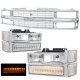 Chevy 1500 Pickup 1994-1998 Chrome Grille and Headlights LED Bumper Lights