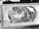 Chevy 2500 Pickup 1994-1998 Chrome Grille and LED DRL Headlights Set