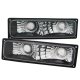 Chevy 1500 Pickup 1994-1998 Black Front Bumper Lights