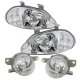 Honda Del Sol 1993-1995 Clear Euro Headlights and Fog Lights Set