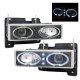Chevy Suburban 1994-1999 Black Halo Projector Headlights with LED