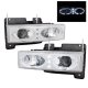 Chevy 3500 Pickup 1988-1998 Clear Dual Halo Projector Headlights with Integrated LED