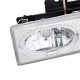 Chevy Silverado 1994-1998 Clear Dual Halo Projector Headlights with Integrated LED