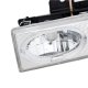 GMC Yukon 1994-1998 Clear Dual Halo Projector Headlights with Integrated LED