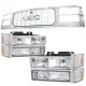 GMC Suburban 1994-1999 Chrome Grille and Headlights Set