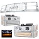 GMC Suburban 1994-1999 Chrome Grille and Halo Projector Headlights LED Bumper Lights