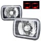 Honda Accord 1986-1989 Red Halo Black Chrome Sealed Beam Headlight Conversion