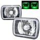 Ford Bronco 1979-1986 Green Halo Black Chrome Sealed Beam Headlight Conversion