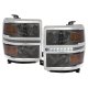 Chevy Silverado 1500 2014-2015 Smoked Headlights LED DRL