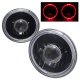 Chevy Suburban 1974-1980 Red Halo Black Sealed Beam Projector Headlight Conversion