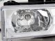 GMC Sierra 1994-1998 Chrome Grille and LED DRL Headlights Bumper Lights
