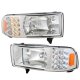 Dodge Ram 1994-2001 Chrome Bar Grille and Headlights with LED Corner Lights