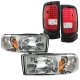 Dodge Ram 1994-2001 Clear Headlights and LED Tail Lights Red Clear
