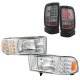 Dodge Ram 3500 1994-2002 Clear Headlights with LED Corner Lights and Smoked LED Tail Lights