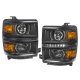 Chevy Silverado 1500 2014-2015 Black Projector Headlights LED DRL