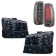 Chevy Silverado 2500HD 2003-2006 Smoked Clear Headlights Set and LED Tail Lights