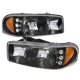 GMC Yukon Denali 2001-2006 Black Headlights LED Daytime Running Lights