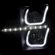 GMC Sierra 2007-2013 Black Halo Bar Projector Headlights LED DRL