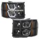 GMC Sierra 2500HD 2007-2014 Black Halo Bar Projector Headlights LED DRL