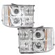 GMC Sierra 2007-2013 Chrome Halo Bar Projector Headlights LED DRL