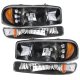 GMC Sierra 1999-2006 Black LED DRL Headlights and Bumper Lights