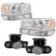 GMC Yukon 2000-2006 Chrome LED DRL Headlights Set and Projector Fog Lights
