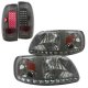 Ford F150 1997-2003 Smoked LED DRL Headlights and LED Tail Lights