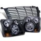 Chevy Silverado 2003-2005 Black Billet Grille and Headlight Conversion Kit