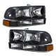 Chevy Blazer 1998-2004 Black Billet Grille and Headlights Bumper Lights