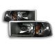 Dodge Ram 2500 1994-2002 Black Headlights and LED Tail Lights Black Chrome
