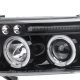 Dodge Ram 1994-2001 Black Tinted Halo Projector Headlights and LED Tail Lights Black Chrome