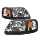 Ford F150 1997-2003 Black One Piece Headlights