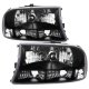Dodge Durango 1998-2003 Black Clear One Piece Headlights