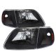Ford F150 1997-2003 Black Euro Headlights and Corner Lights