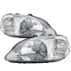 Honda Civic 1999-2000 Clear Crystal Euro Headlights