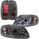 Ford F150 1997-2003 Smoked LED DRL Halo Projector Headlights LED Tail Lights