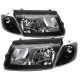 VW Passat 1997-2000 Black Clear Headlights and Corner Lights