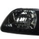 Ford Expedition 1997-2002 Black Smoked Crystal Headlights LED DRL